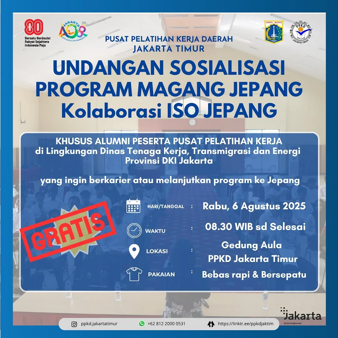 UNDANGAN SOSIALISASI PROGRAM MAGANG JEPANG – PPKD PROVINSI SUMATERA SELATAN
